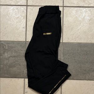 Alphalete Black Joggers with Gold Accent